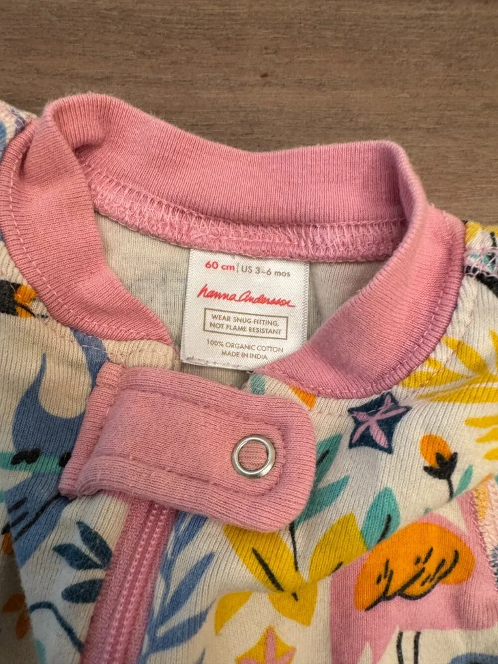 Hanna Andersson Tropical Flamingo Zip Romper Sleeper Organic Cotton 60cm / US 3-
